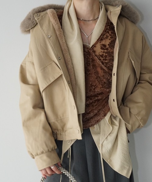 ジャケット・アウター OPEN SESAME CLUB tulle fur blouson ジャケット・アウター OPEN SESAME CLUB tulle fur blouson OPEN