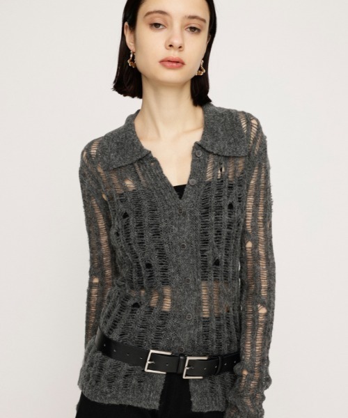 セール】DAMAGE KNIT C/D ダメージ ニット カーディガン 秋服 冬服