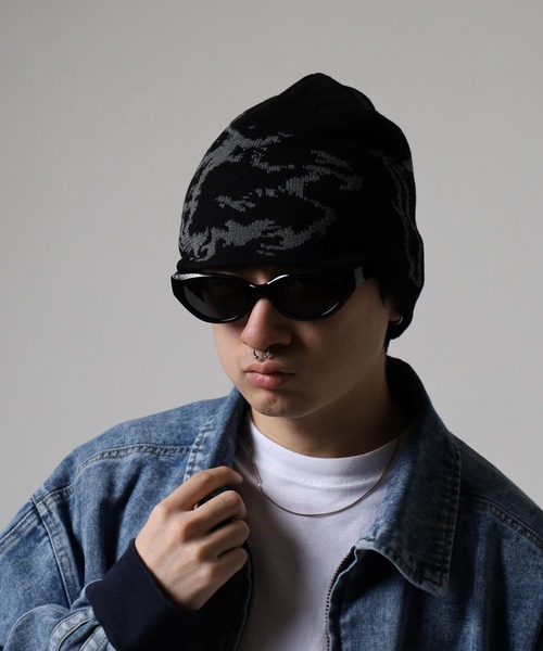 Sense of Grace(センスオブグレース)の「ツートーン配色柄入り ジャガードワッチ(ニットキャップ/ビーニー・メンズ・グレー/ブラック/オレンジ・FREE)」の22枚目の写真