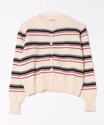 LAC-VERT | 配色ボーダーニットカーディガン(スウェット)