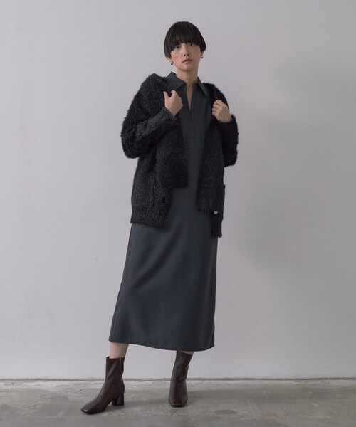 GALLEST（ギャレスト）の「オーバーサイズVネックカーディガン（カーディガン/ボレロ・レディース・オフホワイト/ブラック/ナチュラル・38）」の14枚目の写真