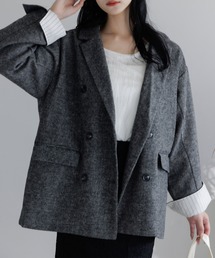 Dita Muaj.（ディータムアージュ）の「ツイードダブルテーラージャケット【袖折り返し可/ストライプ】（テーラードジャケット）」