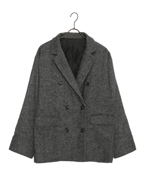 Dita Muaj.（ディータムアージュ）の「ツイードダブルテーラージャケット【袖折り返し可/ストライプ】（テーラードジャケット・レディース・ブラウン/ブラック・FREE）」の13枚目の写真