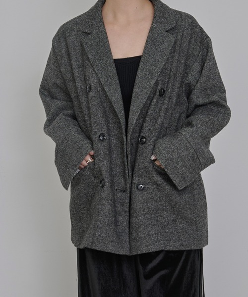 Dita Muaj.（ディータムアージュ）の「ツイードダブルテーラージャケット【袖折り返し可/ストライプ】（テーラードジャケット・レディース・ブラウン/ブラック・FREE）」の10枚目の写真