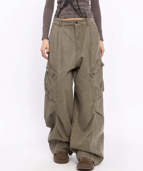 VIBGYOR(ヴィブジョー)の「【LAMPOON】ピグメントダイカーゴパンツ(カーゴパンツ・レディース・カーキ/グレー・LARGE/MEDIUM/SMALL)」の5枚目の写真