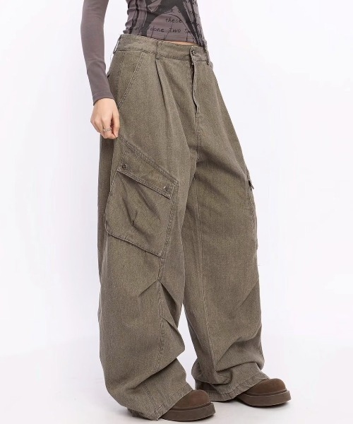 VIBGYOR(ヴィブジョー)の「【LAMPOON】ピグメントダイカーゴパンツ(カーゴパンツ・レディース・カーキ/グレー・LARGE/MEDIUM/SMALL)」の6枚目の写真