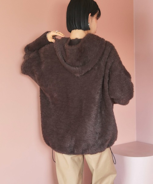 Doux archives（ドゥアルシーヴ）の「Wフェイスシャギーフーディ―ブルゾン（ニット/セーター・レディース・グレー/グレイッシュベージュ/ブラウン・FREE）」の22枚目の写真