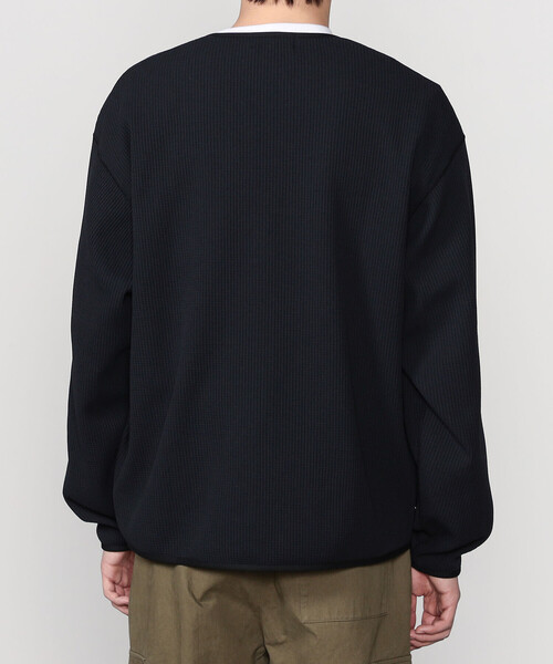 GYMPHLEX（ジムフレックス）の「Gymphlex | ワッフル Vネックジップカーディガン MEN（カーディガン/ボレロ・メンズ・ブラック/チャコール・L/M）」の13枚目の写真