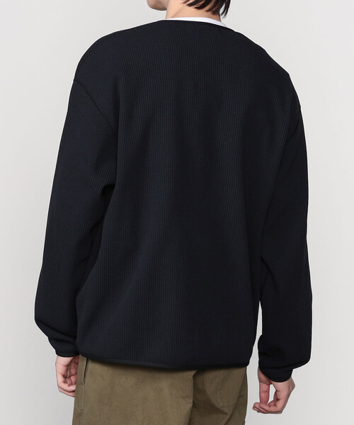 GYMPHLEX（ジムフレックス）の「Gymphlex | ワッフル Vネックジップカーディガン MEN（カーディガン/ボレロ・メンズ・ブラック/チャコール・L/M）」の15枚目の写真