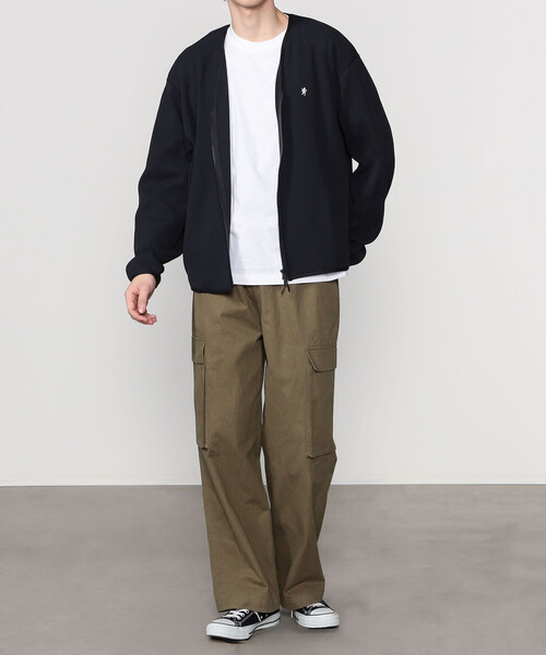 GYMPHLEX（ジムフレックス）の「Gymphlex | ワッフル Vネックジップカーディガン MEN（カーディガン/ボレロ・メンズ・ブラック/チャコール・L/M）」の16枚目の写真