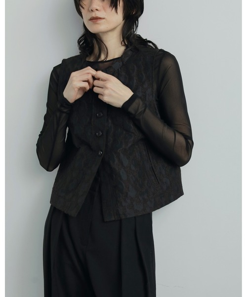 anuke（アンヌーク）の「2way Sheer Tops（Tシャツ/カットソー・レディース・アイボリー/ブラック・FREE）」の11枚目の写真