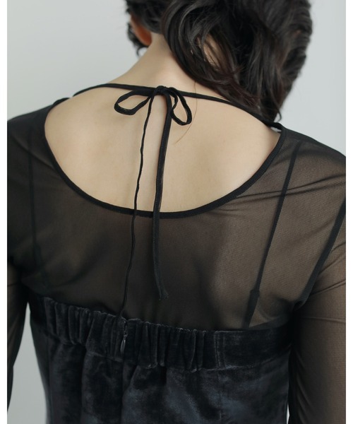 anuke（アンヌーク）の「2way Sheer Tops（Tシャツ/カットソー・レディース・アイボリー/ブラック・FREE）」の10枚目の写真