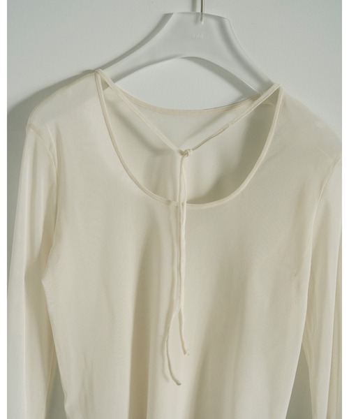 anuke（アンヌーク）の「2way Sheer Tops（Tシャツ/カットソー・レディース・アイボリー/ブラック・FREE）」の13枚目の写真