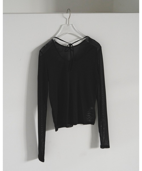 anuke（アンヌーク）の「2way Sheer Tops（Tシャツ/カットソー・レディース・アイボリー/ブラック・FREE）」の15枚目の写真