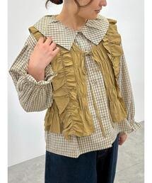 Samansa Mos2 | シャーリングフリルベスト(ベスト)