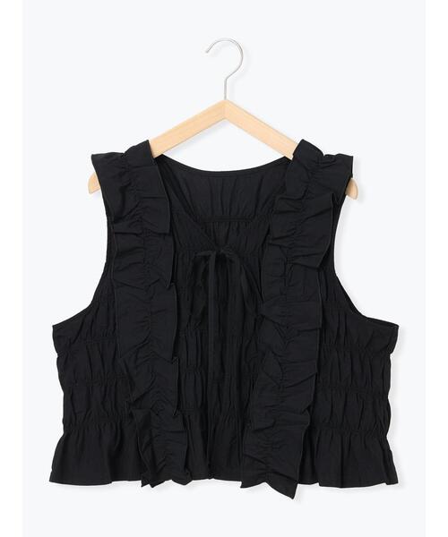 Samansa Mos2(サマンサ モスモス)の「シャーリングフリルベスト(ベスト・レディース・カーキ/ブラック/キナリ・F)」の21枚目の写真