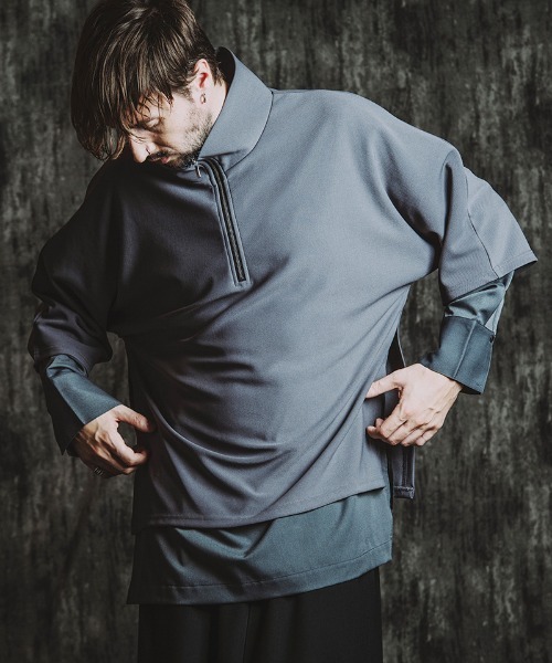 NO ID.(ノーアイディ)の「mlt5438- ドッキングオフタートルハーフZIP-PO カットソー(457006-341T)(Tシャツ/カットソー・メンズ・グレー/ブラック/ホワイト・ONE SIZE)」の4枚目の写真
