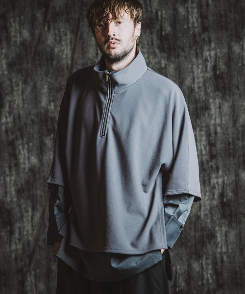 NO ID.(ノーアイディ)の「mlt5438- ドッキングオフタートルハーフZIP-PO カットソー(457006-341T)(Tシャツ/カットソー・メンズ・グレー/ブラック/ホワイト・ONE SIZE)」の5枚目の写真