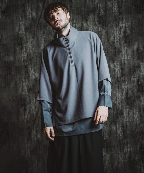 NO ID.(ノーアイディ)の「mlt5438- ドッキングオフタートルハーフZIP-PO カットソー(457006-341T)(Tシャツ/カットソー・メンズ・グレー/ブラック/ホワイト・ONE SIZE)」の6枚目の写真