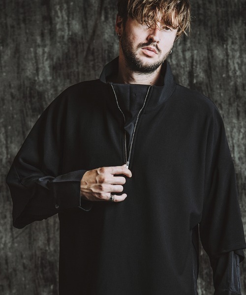 NO ID.(ノーアイディ)の「mlt5438- ドッキングオフタートルハーフZIP-PO カットソー(457006-341T)(Tシャツ/カットソー・メンズ・グレー/ブラック/ホワイト・ONE SIZE)」の8枚目の写真
