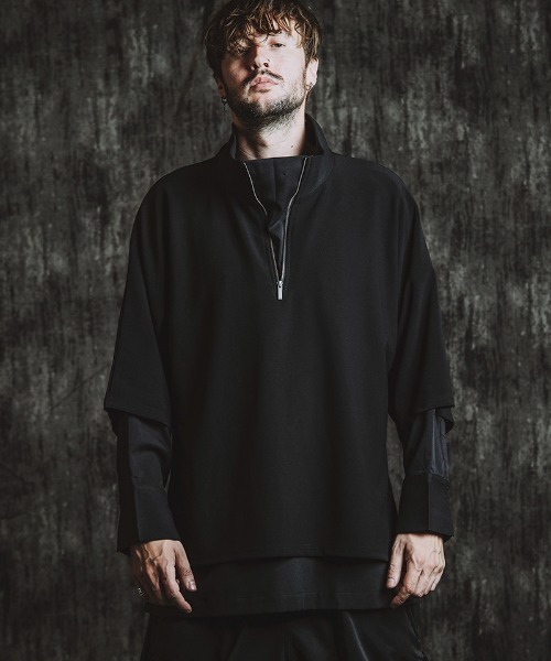 NO ID.(ノーアイディ)の「mlt5438- ドッキングオフタートルハーフZIP-PO カットソー(457006-341T)(Tシャツ/カットソー・メンズ・グレー/ブラック/ホワイト・ONE SIZE)」の9枚目の写真