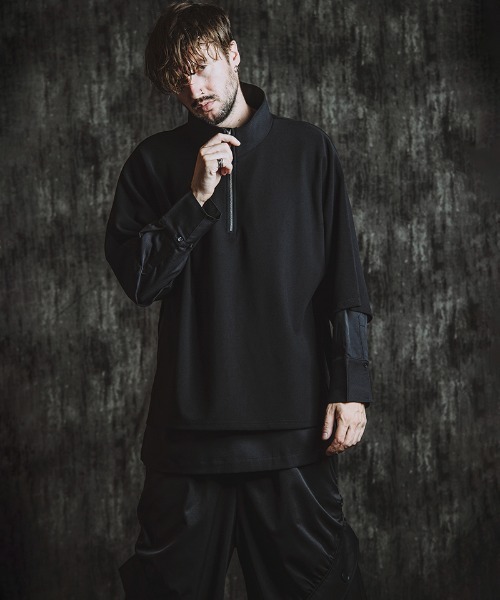 NO ID.(ノーアイディ)の「mlt5438- ドッキングオフタートルハーフZIP-PO カットソー(457006-341T)(Tシャツ/カットソー・メンズ・グレー/ブラック/ホワイト・ONE SIZE)」の10枚目の写真
