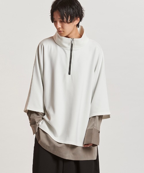 NO ID.(ノーアイディ)の「mlt5438- ドッキングオフタートルハーフZIP-PO カットソー(457006-341T)(Tシャツ/カットソー・メンズ・グレー/ブラック/ホワイト・ONE SIZE)」の11枚目の写真