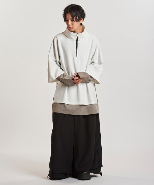NO ID.(ノーアイディ)の「mlt5438- ドッキングオフタートルハーフZIP-PO カットソー(457006-341T)(Tシャツ/カットソー・メンズ・グレー/ブラック/ホワイト・ONE SIZE)」の13枚目の写真