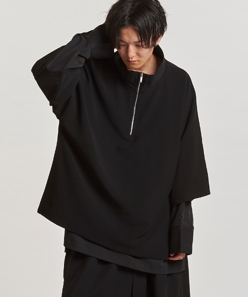 NO ID.(ノーアイディ)の「mlt5438- ドッキングオフタートルハーフZIP-PO カットソー(457006-341T)(Tシャツ/カットソー・メンズ・グレー/ブラック/ホワイト・ONE SIZE)」の19枚目の写真