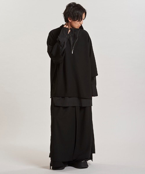 NO ID.(ノーアイディ)の「mlt5438- ドッキングオフタートルハーフZIP-PO カットソー(457006-341T)(Tシャツ/カットソー・メンズ・グレー/ブラック/ホワイト・ONE SIZE)」の21枚目の写真