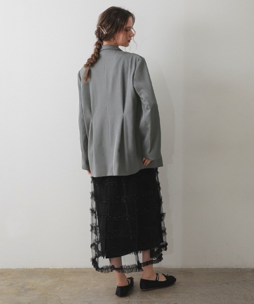 DONOBAN（ドノバン）の「【ANDRESD】jewels shine boxy jacket パーティー オケージョン 結婚式 同窓会 成人式 お呼ばれ（テーラードジャケット・レディース・グレー/ブラック・S/M/L）」の16枚目の写真