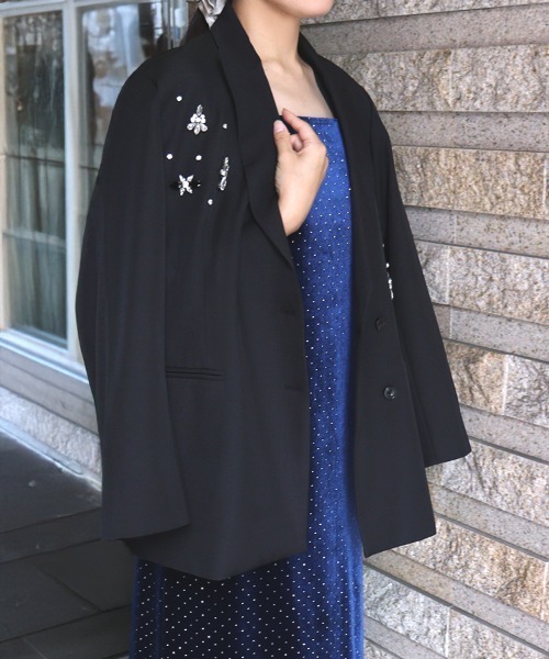 ANDRESD】jewels shine boxy jacket パーティー オケージョン 結婚式