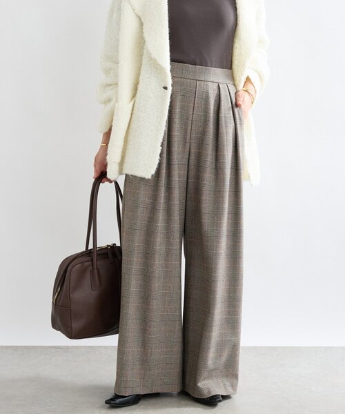 RIVE DROITE（リヴドロワ）の「【最高気温5度の寒い日に！/すっきり見え】ウォームタックワイドスラックス（スラックス・レディース・グレー/ブラウン/ブラック/グレイッシュベージュ・36/38）」の3枚目の写真