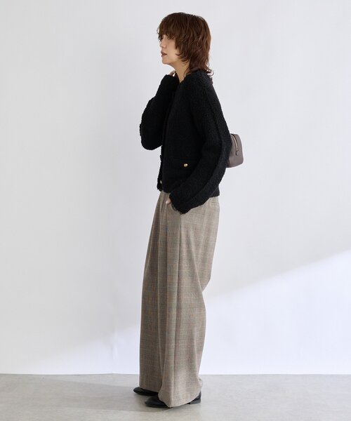 RIVE DROITE（リヴドロワ）の「【最高気温5度の寒い日に！/すっきり見え】ウォームタックワイドスラックス（スラックス・レディース・グレー/ブラウン/ブラック/グレイッシュベージュ・36/38）」の8枚目の写真