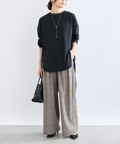 RIVE DROITE（リヴドロワ）の「【最高気温5度の寒い日に！/すっきり見え】ウォームタックワイドスラックス（スラックス・レディース・グレー/ブラウン/ブラック/グレイッシュベージュ・36/38）」の14枚目の写真