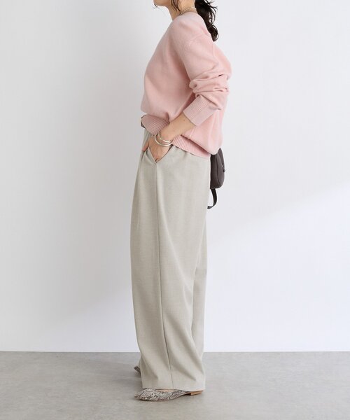 RIVE DROITE（リヴドロワ）の「【最高気温5度の寒い日に！/すっきり見え】ウォームタックワイドスラックス（スラックス・レディース・グレー/ブラウン/ブラック/グレイッシュベージュ・36/38）」の18枚目の写真