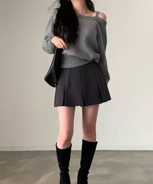 SPIGA（スピーガ）の「肩ｽﾄﾗｯﾌﾟｵﾌｼｮﾙﾆｯﾄ（ニット/セーター・レディース・ネイビー/グレー・SMALL/MEDIUM/LARGE/X-LARGE）」の5枚目の写真