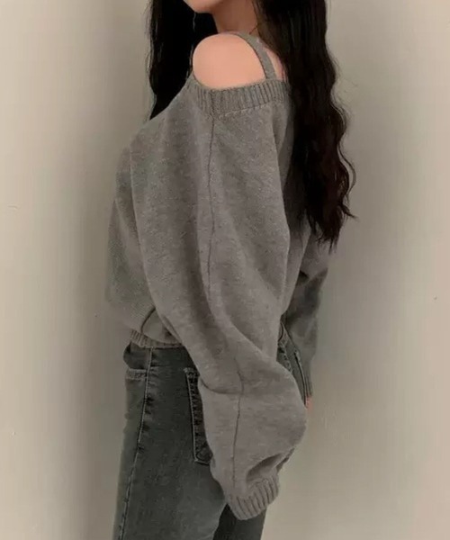 SPIGA（スピーガ）の「肩ｽﾄﾗｯﾌﾟｵﾌｼｮﾙﾆｯﾄ（ニット/セーター・レディース・ネイビー/グレー・SMALL/MEDIUM/LARGE/X-LARGE）」の9枚目の写真