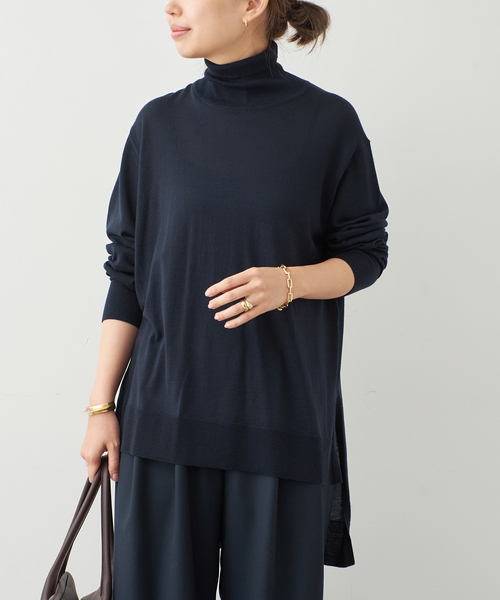 セール】*MILLENNIUM タートルネック スリット プルオーバー（ニット