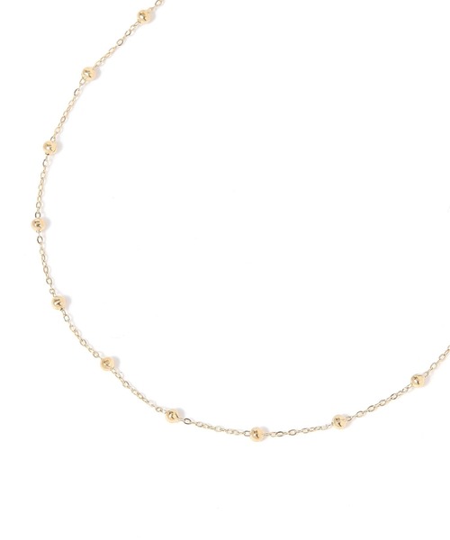 BAYFLOW(ベイフロー)の「ステンレスドットステーションネックレス(ネックレス・レディース・イエロー/ライトグレー・FREE)」の1枚目の写真