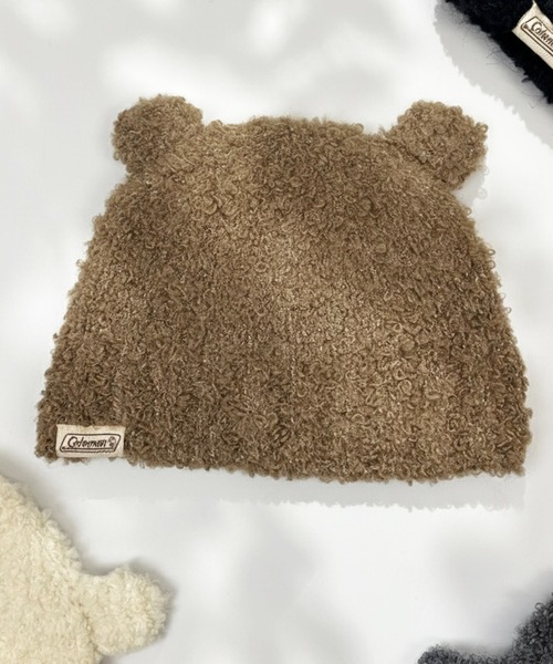 COLEMAN(コールマン)の「【Coleman】コールマン キッズ クマさんボアワッチ(ニットキャップ/ビーニー・キッズ・キャメル/アイボリー/ブラック/チャコールグレー・FREE)」の4枚目の写真