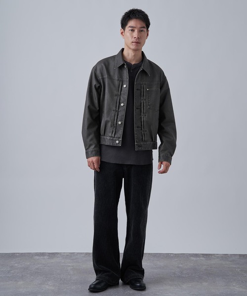 B.C STOCK(ベーセーストック)の「フェード加工 フェイクレザー トラッカージャケット(ライダースジャケット・メンズ・ブラウン/ブラック・LARGE/MEDIUM)」の19枚目の写真