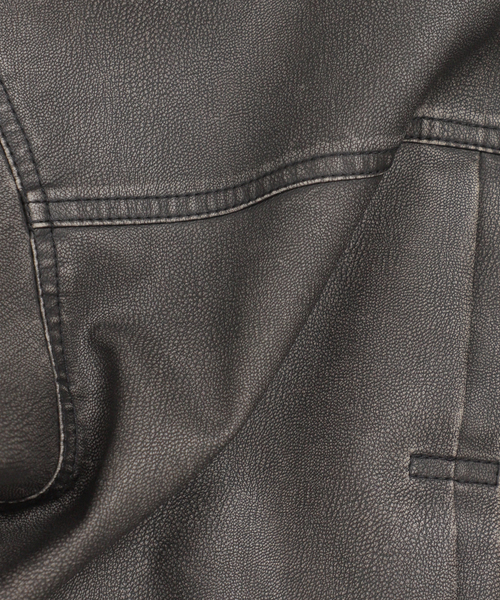 B.C STOCK(ベーセーストック)の「フェード加工 フェイクレザー トラッカージャケット(ライダースジャケット・メンズ・ブラウン/ブラック・LARGE/MEDIUM)」の12枚目の写真