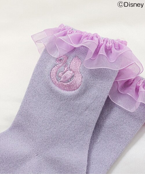 apres les cours（アプレレクール）の「ディズニーキャラクターフリルソックス（ソックス/靴下・キッズ・アイボリー/サックスブルー/ラベンダー・12/15 /18/21）」の3枚目の写真