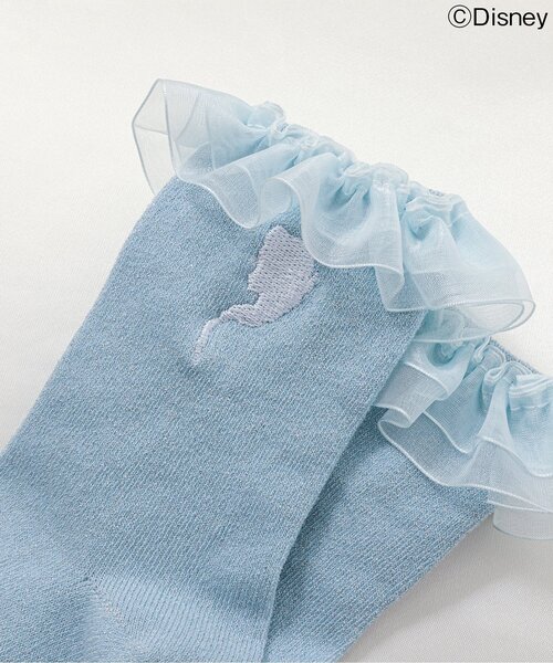 apres les cours（アプレレクール）の「ディズニーキャラクターフリルソックス（ソックス/靴下・キッズ・アイボリー/サックスブルー/ラベンダー・12/15 /18/21）」の2枚目の写真