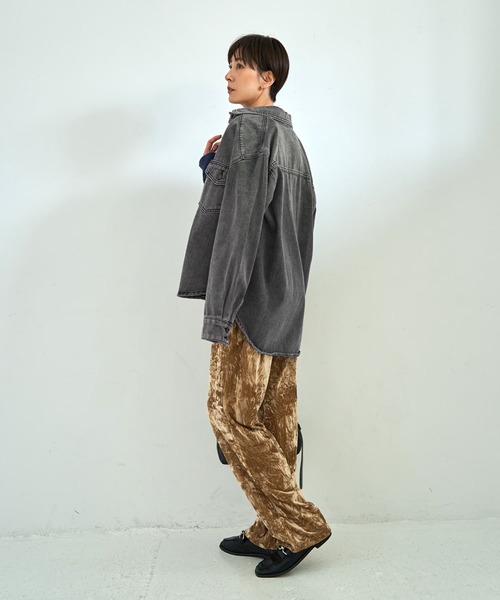 STYLE DELI(スタイルデリ)の「クラッシュベロアリラックスパンツ(その他パンツ・レディース・ダークブラウン/キャメル・01/02)」の6枚目の写真