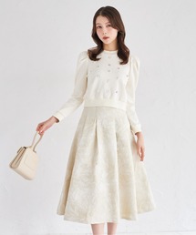 tocco closet（トッコ　クローゼット）の「ラメジャガード後ろレースアップタックスカート（スカート）」