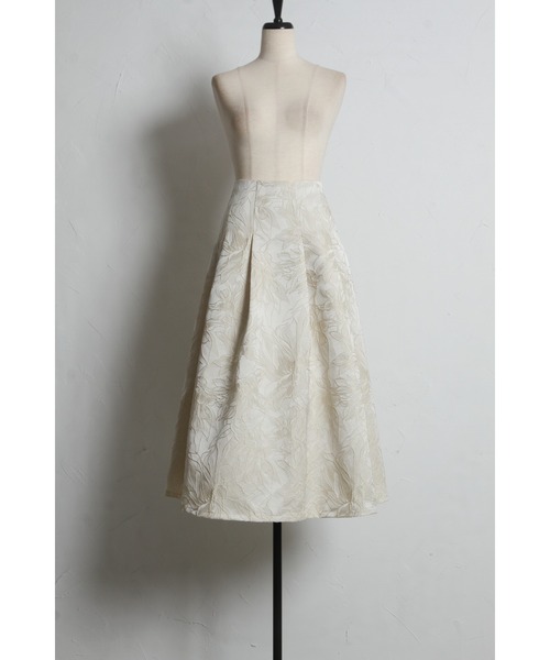 tocco closet(トッコ クローゼット)の「ラメジャガード後ろレースアップタックスカート(スカート・レディース・ベージュ/ピンクベージュ・M)」の13枚目の写真