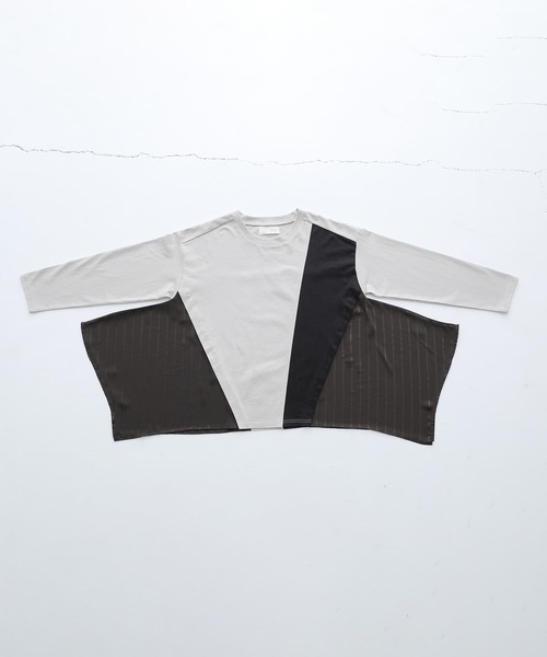 n'OrLABEL(ノアールレーベル)の「裾ヘム異素材切替えカットソー(Tシャツ/カットソー・レディース・ブラック/チャコール/ベージュ・FREE)」の20枚目の写真