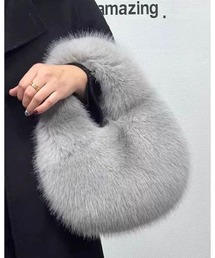 CANVAS+（キャンバスプラス）の「【CANVAS＋】もこもこフェイクファーミニバッグ（ハンドバッグ）」